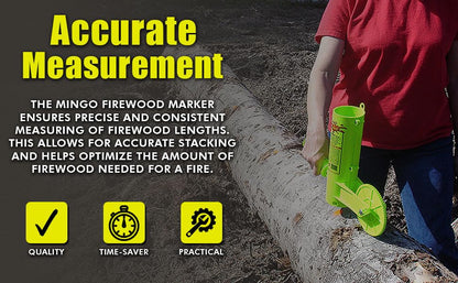 Mingo Firewood Marking Wheel -Chainsaw Firewood Measuring Tool Marking - Measuring Marker - Mingo Marker Firewood Cutting Tools - Firewood Logging Tools (16" Marking Wheel) - size: 16" Marking Wheel