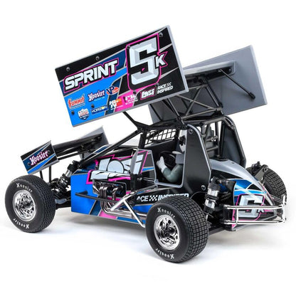 Helidirect Losi 22S Sprint 1/10 Scale 2WD RTR Dirt Oval RC Sprint Car, Brushed Spektrum Radio System - Blue - color: Blue