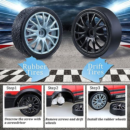 Remote Control Car RC Drift Car 2.4GHz 1:24 Scale 4WD High Speed RC Cars Vehicle with LED Lights Drifting Tires Racing Sport Toy Cars for Adults Boys Girls Kids Gift - color: Black