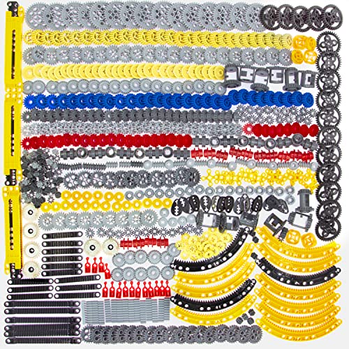 ASTEM 699pcs Technic-Parts-Gears Axle-Pin-Connector Compatible with Technical Cam Worm Cogs Gears Steering Parts Differential Engine Kit.