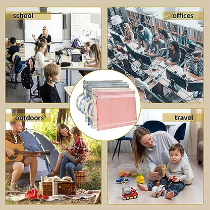 10 Pack Mesh Zipper Pouch Bags，A4 Toy Storage & Organization Bag | Double-Layer Nylon, Puzzle Building Block Sets Toy Storage , Breathable See Through Zipper Pouch with Handle for School Game - size: 2L-10A4