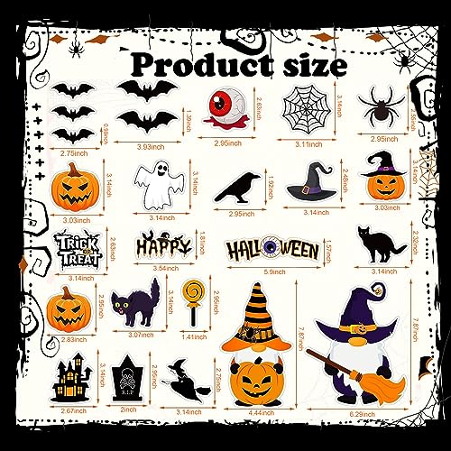 gunhunt 25 PCS Halloween Gnome Stickers, Car Pumpkin Ghost Refrigerator Decoration Stickers, Garage Door Halloween Holiday Waterproof Decals for Car Door Locker Home Decoration