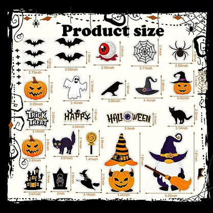 gunhunt 25 PCS Halloween Gnome Stickers, Car Pumpkin Ghost Refrigerator Decoration Stickers, Garage Door Halloween Holiday Waterproof Decals for Car Door Locker Home Decoration