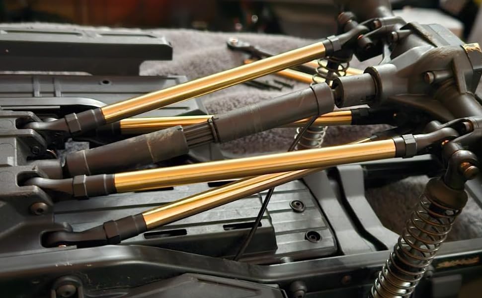MOHERO Brass Metal Steering & Suspension Linkage Kit Upgrade Parts for 1/10 RC TRX-4 TRX4 Car Pack of 10