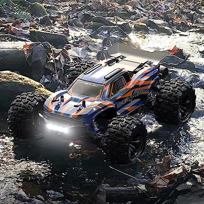 HYPER GO H16DR 1:16 Scale Ready to Run Fast Remote Control Car, High Speed Jump RC Monster Truck, Off Road RC Cars, 4WD All Terrain RTR RC Truck with 2 LiPo Batteries for Boys and Adults