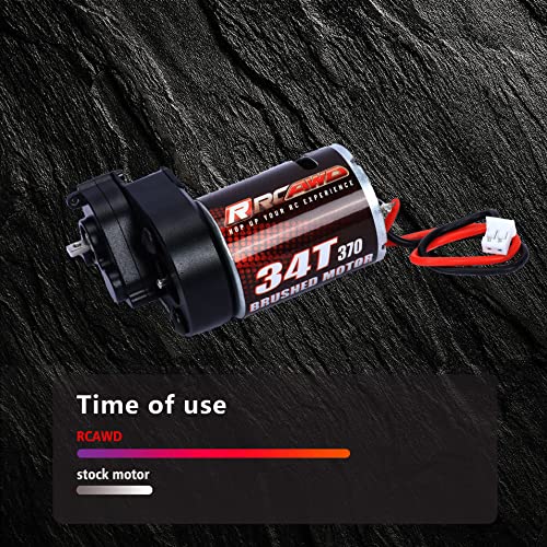 RCAWD 330% More Power 370 Motor SCX24 Transmission Gearbox Set for Axial 1/24 SCX24 AX25 Series Upgrades Part Black - color: black