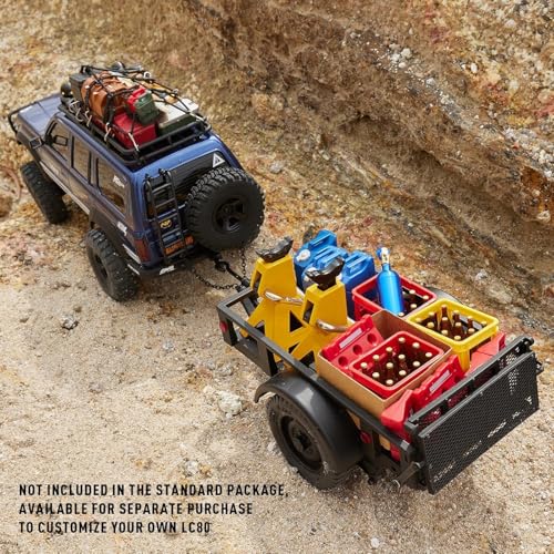 FMS 1/18 FCX18S Toyota Land Cruiser LC80 S Officially Licensed RC Crawler, 4WD RC Rock Truck, 2.4Ghz with 900mAh Battery&LED Lights, Hobby Grade Off-Road RC truck, Remote Control Car for Adults Blue - color: Blue