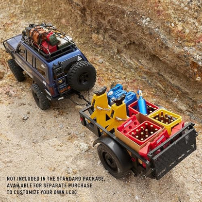 FMS 1/18 FCX18S Toyota Land Cruiser LC80 S Officially Licensed RC Crawler, 4WD RC Rock Truck, 2.4Ghz with 900mAh Battery&LED Lights, Hobby Grade Off-Road RC truck, Remote Control Car for Adults Blue - color: Blue