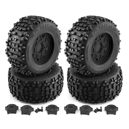 RC Remote Control Car Sledge ARRMA Truck Outcast 1/8 Bigfoot Tires Tamiya4 WD 6.8 * 3.1 * 3.8in Black(4PCS) 12MM 14MM 17MM Couplers Backflip Violent Tire - color: Black, size: 1/8
