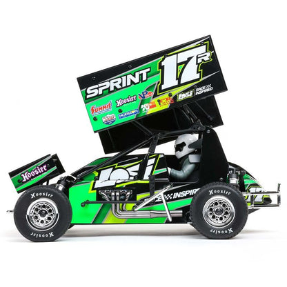Helidirect Losi 22S Sprint 1/10 Scale 2WD RTR Dirt Oval RC Sprint Car, Brushed Spektrum Radio System - Green - color: Green