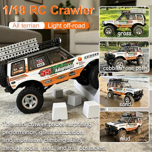 YUCT JXC LR1801 1/18 Scale RC Crawler | 2.4GHz All Terrain Off Road Remote Control Car 4WD for Adults (Green) - color: Green