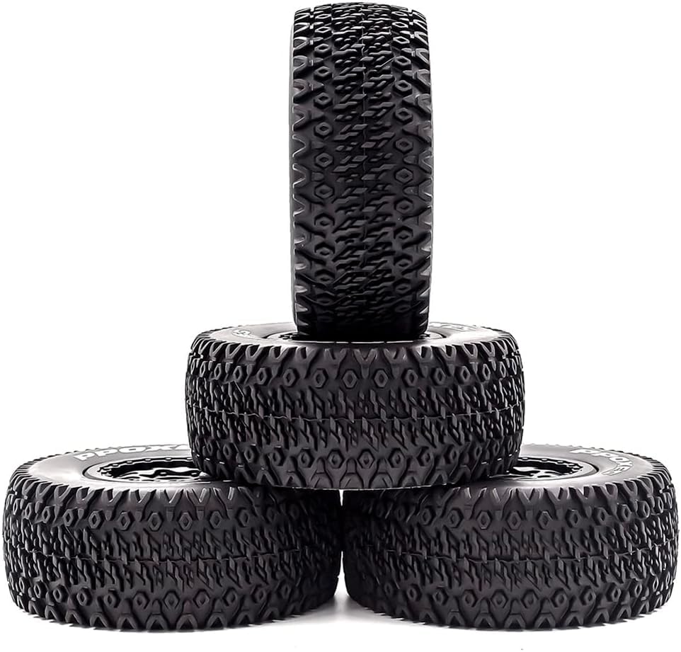 fujita 1/10 RC Racing Short Course Truck Tire & Off-Road Tyre Set Competible for ARRMA SENTON 3S Traxxas Slash4X4 Losi Tenacity Redcat HPI HSP RC Hort Course Truck Car（Black C） - color: Black C