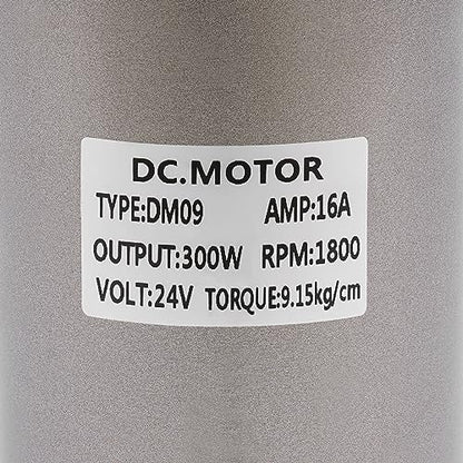 Worm Gear Motor, 300W 7.5K 1800RPM Portable Electric Reducer Gearbox with Self-Locking, Reversing Function and Speed Adjustable, High Torque 24V DC Motor (300W 7.5K 24V)