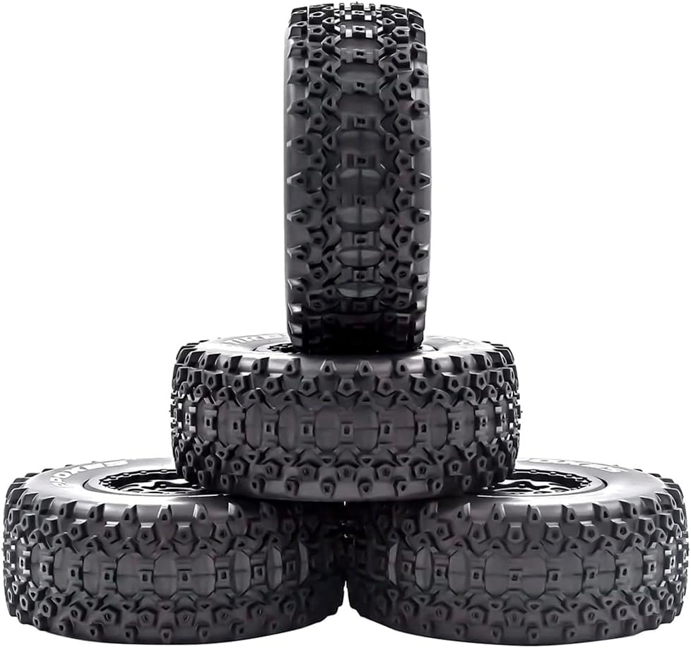 fujita 1/10 RC Racing Short Course Truck Tire & Off-Road Tyre Set Competible for ARRMA SENTON 3S Traxxas Slash4X4 Losi Tenacity Redcat HPI HSP RC Hort Course Truck Car（Black D） - color: Black D
