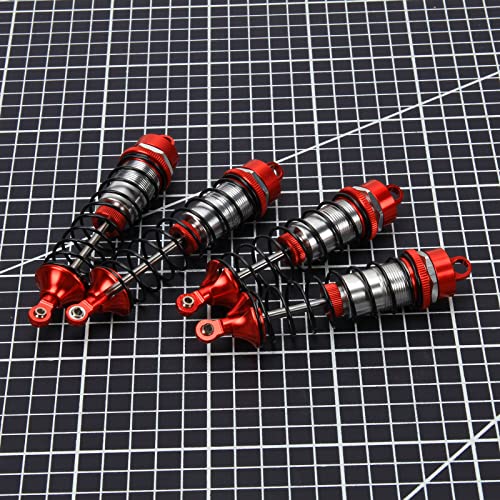 RCAWD Heavy-Duty Full Metal Front and Rear Shock Absorbers for ARRMA 1/10 GORGON 4X2(Red)
