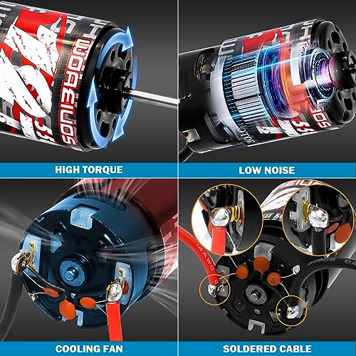 550 Brushed Motor 12T & Heatsink Combo for 1/10 RC Truck Car Slash Arrma Granite Senton Typhon Redcat Axial HPI - size: 12T Motor&Heatsink Combo