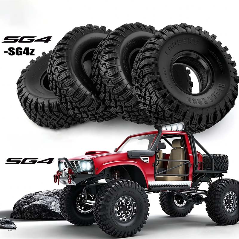 1/10 RC Track Tire 1.9 Inch, Soft Rubber with Deep Tread and Foam Insert for TRX4 SCX10 Gen8 Crawler
