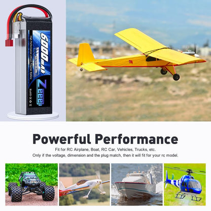 Zeee 4S Lipo Battery 6000mAh 60C 14.8V with T Connector | Soft Case Battery compatible with RC Plane Quadcopter Airplane Helicopter Car Truck Boat