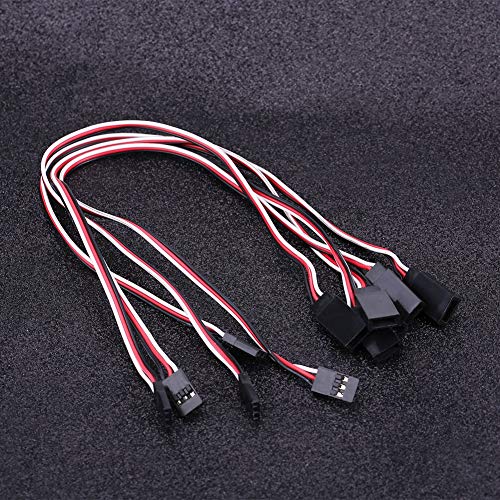 5Pcs Servo Extension Cables for JR/FUTABA RC – 30cm Silicone Wire with 3-Pin Male to Female Connectors