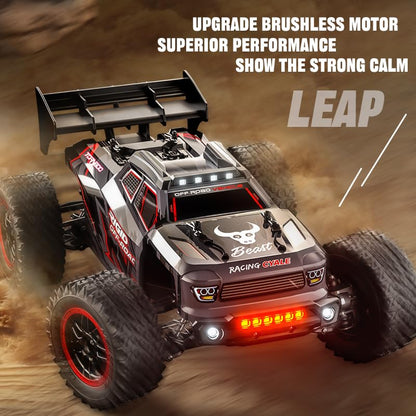 Levodan 49+mph Brushless Fast RC Car Adults, 1/16 2.4Ghz Waterproof Remote Control Car All-Terrain Crawler, 4 WD Offroad Truggy, 3 Batteries, Red, SG316MAX - color: 3 Batties(red)