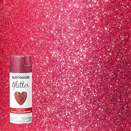 Rust-Oleum 301818 Specialty Glitter Spray Paint, 10.25 oz, Bright Pink - color: Bright Pink, size: 10.25 Ounce (Pack of 1)
