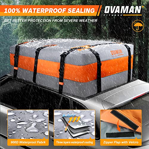 Car Rooftop Cargo Carrier Bag – 20 Cubic Feet Waterproof Heavy Duty 900D Roof Bag for All Vehicles SUV with/Without Roof Rack, Car Storage Bag with Anti-Slip Mat, 6 Hooks & Luggage Lock - size: 20 Cubic Feet