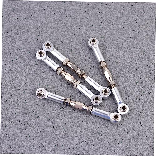 6pcs Aluminum Turnbuckle Rod Linkage Kit for Rc Crawler Accessories Rc Car Compatible Upgrade Parts - color: Silver