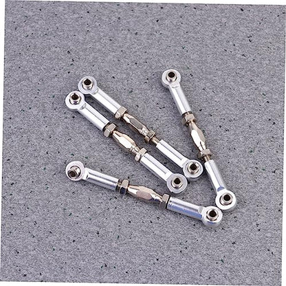 6pcs Aluminum Turnbuckle Rod Linkage Kit for Rc Crawler Accessories Rc Car Compatible Upgrade Parts - color: Silver