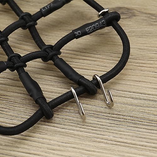 SING F LTD Remote Control Car Roof Cargo Net Compatible with Axial Gladiator Bronco 1/24 RC Crawler Elastic Car Accessories with Hooks 6.5 * 8CM, Black - color: Black