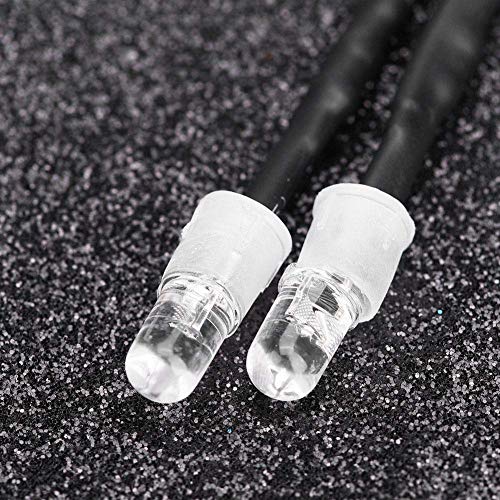 RC LED Light Kits, 2PCS 5mm Headlights RC Accessory LED Lights for 1/10 Model Drift Car Vehicle(9# White Light)