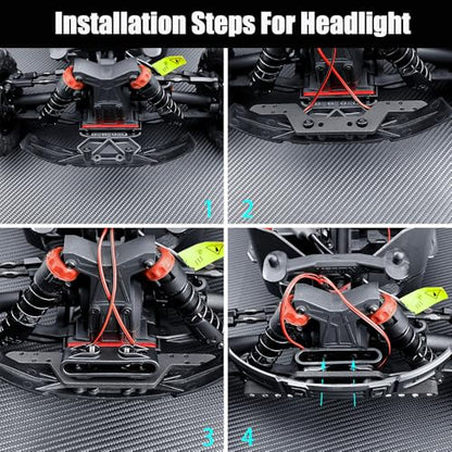 MORLORDY 1/10 RC Car LED Light Kit Headlight Taillight Set for 1/10 ARR-ma Big Rock 3S RC Trucks Upgrade Parts