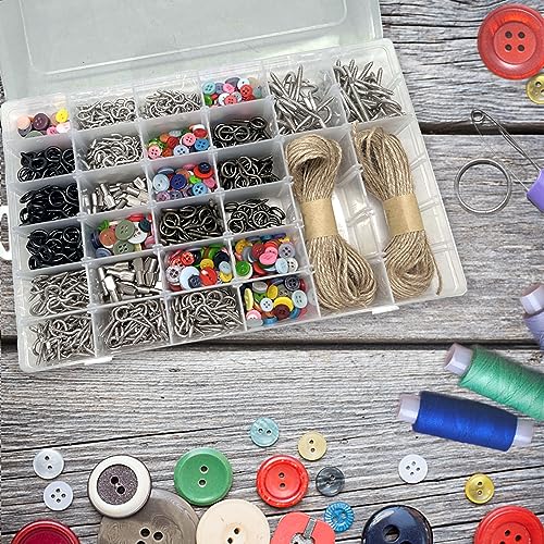 Goiio 2 Pack Plastic Organizer Container Box | 36 Grids Plastic Parts Organizer Box, for Beads, Art DIY, Crafts