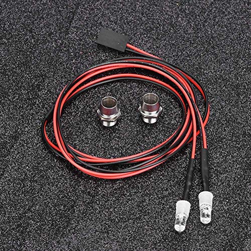 RC LED Light Kits, 2PCS 5mm Headlights RC Accessory LED Lights for 1/10 Model Drift Car Vehicle(9# White Light)