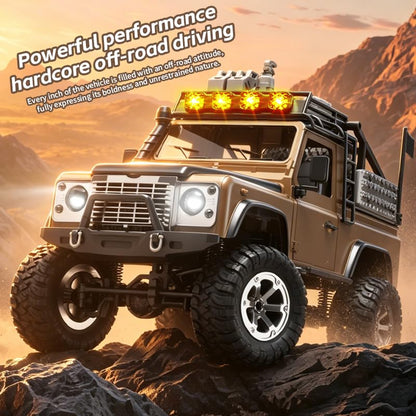 KF90 1/12 Scale 4WD RC Rock Crawler, All-Terrain Off-Road Truck with 2.4GHz Full Proportional Control, LED Lights, 7.4V 1200mAh, Waterproof RTR Hobby Grade RC Car for Adults, Yellow - color: Yellow