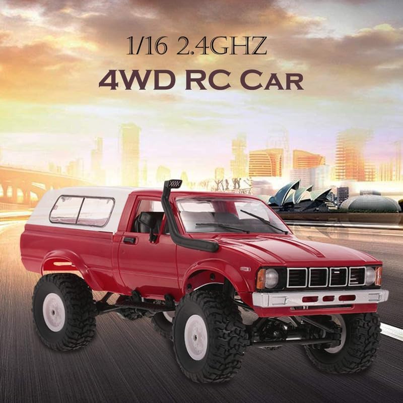 RC Rock Crawler, 1/16 Off Road Truck RTR All Terrain Car for Adult - color: Red