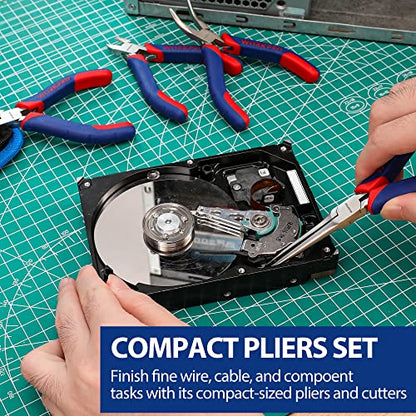 WORKPRO 33PCS Precision Repair Tool Kit, Screwdriver, Pliers Set with Pouch | Craft & Utility Knife, Precision Tweezers, Electronic Repair Applications, Portable Storage, Multi-Purpose DIY