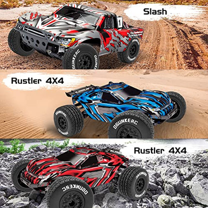 OGRC 4PCS 12mm Hex Tires Plastic Wheel Rims with Foam Inserts Rubber Tyres for 1/10 Tires for Traxxas Slash Redcat Axial Redcat HSP Tamiya HPI Kyosho RC Short Course Truck