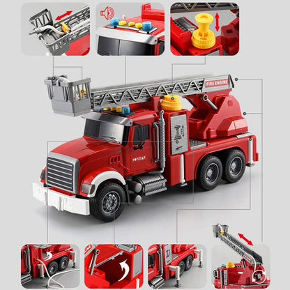 Dwi Dowellin Kids Fire Truck Toys for 3 4 5 6 Years Old Boys, Fire Rescue Vehicle with Shooting Water,Lights and Sounds - style: fire tuck