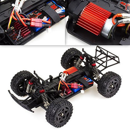 1:16 Scale Short Course RC Car, 40KM/H High Speed 4WD Remote Control Truck | Off-Road Remote Control Car, Strong Shockproof Resistance - color: Red