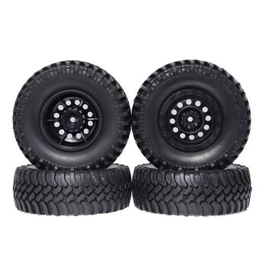 REhobby 4PCS 1/10 Scale OD 100MM 1.9inch Wheel Tires 12mm Hex Plastic Hub for 1:10 Tamiya CC01 D90 D110 SCX10 Rock Crawler Car