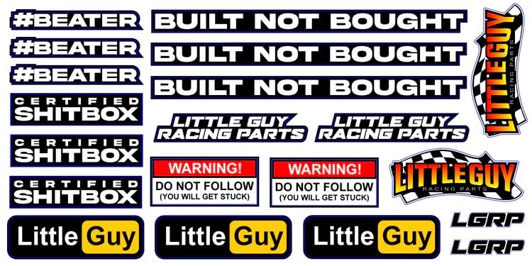 Little Guy Racing Parts Black Label M/T (57mm) 1.0 Inch Tires Compatible with 1/24 RC Axial SCX24, RGT, Element, Enduro, URUAV (4 Tires per Order), Black, 57mmx19mmR1 + Free LGRP Sticker