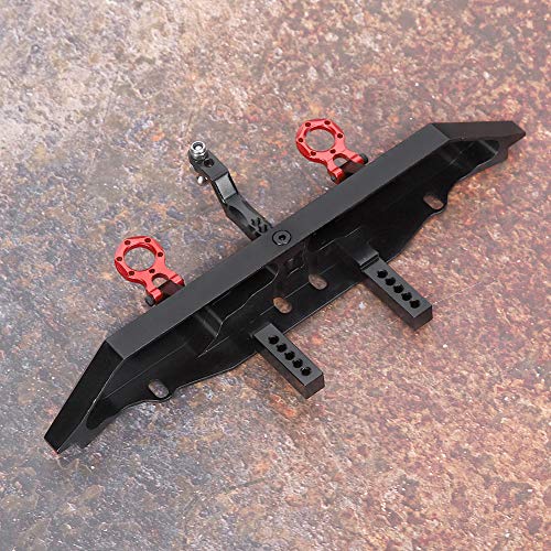 Aluminium Alloy Tail Rear Bumper with Towing Hooks for 1/10 RC Car, CNC Accurate Machined, and, Black