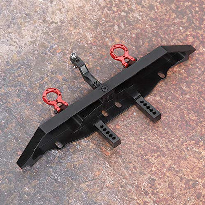 Aluminium Alloy Tail Rear Bumper with Towing Hooks for 1/10 RC Car, CNC Accurate Machined, and, Black