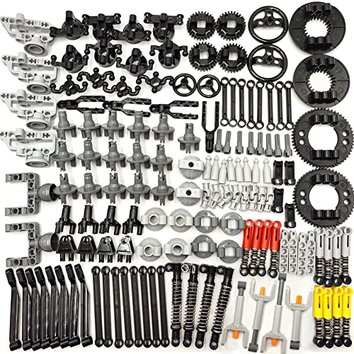 dspitwod MOC Technical Wheels Connectors Rack Gear Car Suspension Building Brick Accessories Pieces Sets STEM Learning Kits Engineering Toy Gift for Kids … - style: 144 TECHNIC PARTS