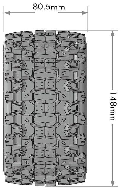 2 Tires and Wheels MT-Uphill Speed 3.8 Soft MFT (Removable Hex 4pcs) - LT3354SB