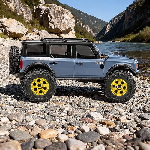 0.7" Aluminum Beadlock Wheel & Crawler Tire Set for 1/30 RC Crawler, CNC Rims, 40 x 16 mm Tires, Includes Screwdriver, Pre-Assembled 4 pcs, Yellow - color: Yellow, size: Rock-Trail-Clean-Out