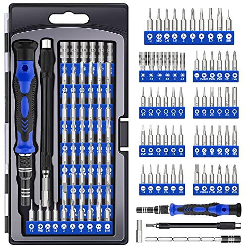 XOOL 62-in-1 Precision Screwdriver Kit, 58 Magnetic Bits, Flexible Shaft & Extension Rod, Electronics Repair Tool for Phone, Laptop, PC, Tablet, Game Console - size: 62 in 1