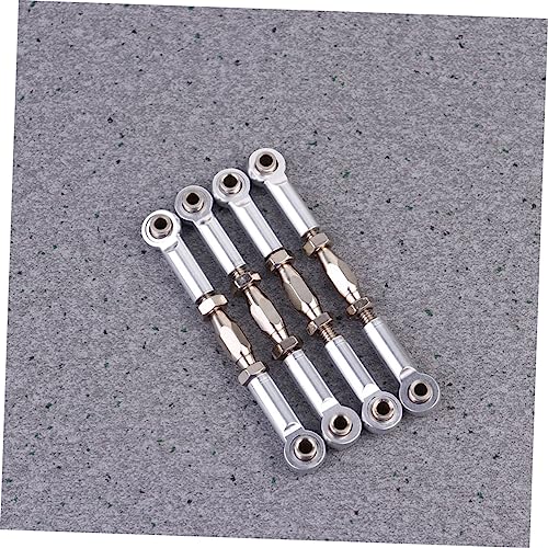 KOMBIUDA 6pcs Aluminum Turnbuckle Rod Linkage for Rc Car Steering Shaft Upgrade Compatible Rc Trucks Crawler Parts - color: Silver