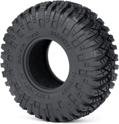 MORLORDY 4Pcs 1.3" Tires - 70mm High Rebound Rubber Tires with Foam Inserts for 1/18 1/24 Micro Crawlera TRX4M SCX24 Upgrade Parts, Style B - color: Style B
