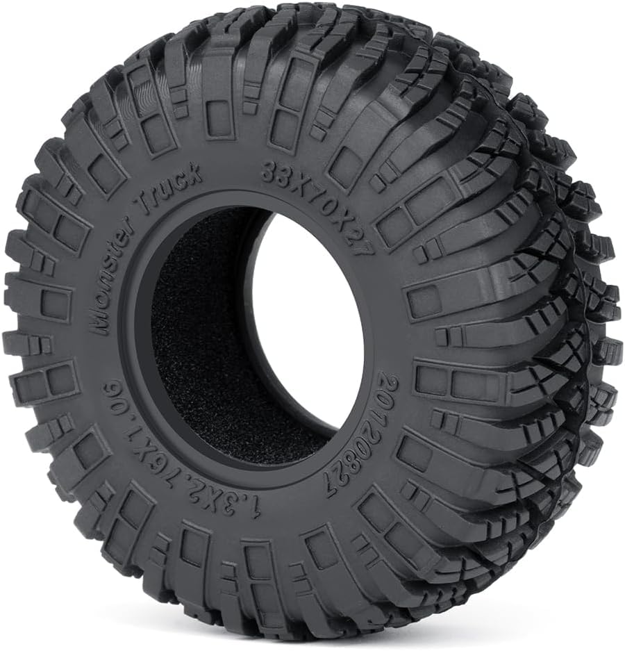 MORLORDY 4Pcs 1.3" Tires - 70mm High Rebound Rubber Tires with Foam Inserts for 1/18 1/24 Micro Crawlera TRX4M SCX24 Upgrade Parts, Style B - color: Style B